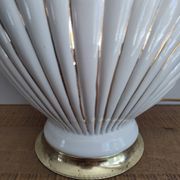 Ceramic and gold metal shell lamp base - vintage