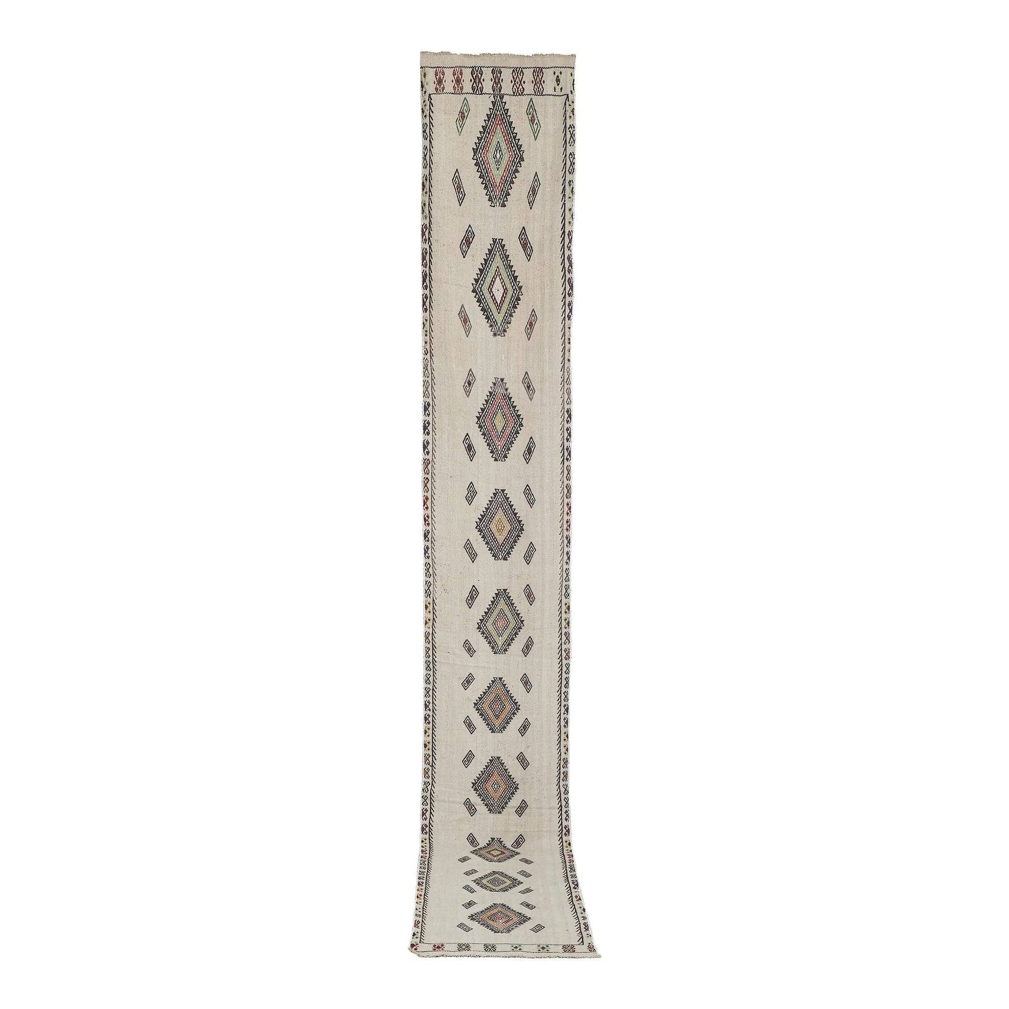 Tapis de couloir turc vintage 58x417 cm
