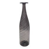 Vase Bouteille en Verre de Murano Noir "Mezza Filigrana" par Dino Martens pour Aureliano Toso