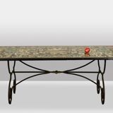 Dining table in "scagliola" and wrought iron. 1950s.