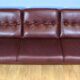 Mid Century Retro Swedish Burgundy Leather Arne Norell 3 Seat Sofa 70s