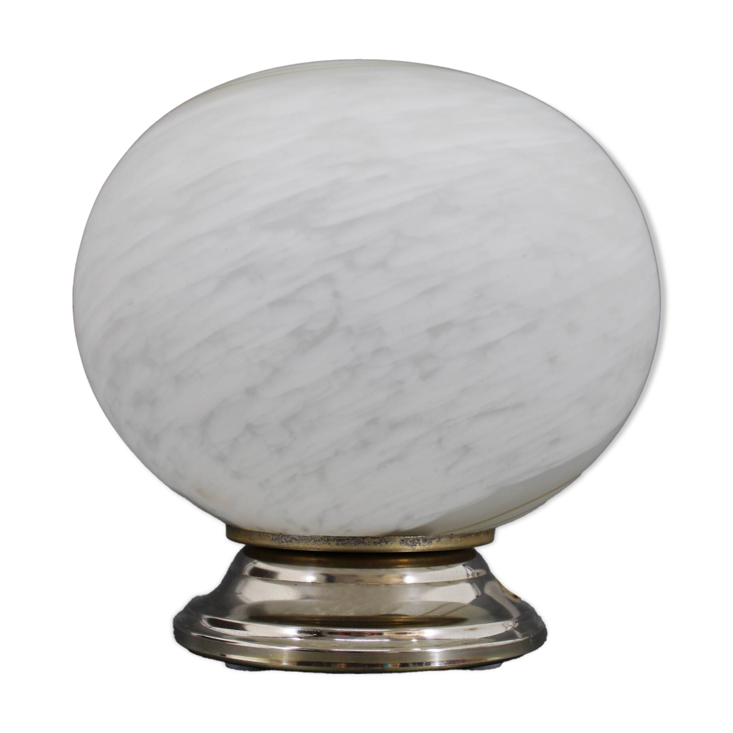 1970s Glass Globe "Venice Hand Made Glass "Table Lamp, Italy