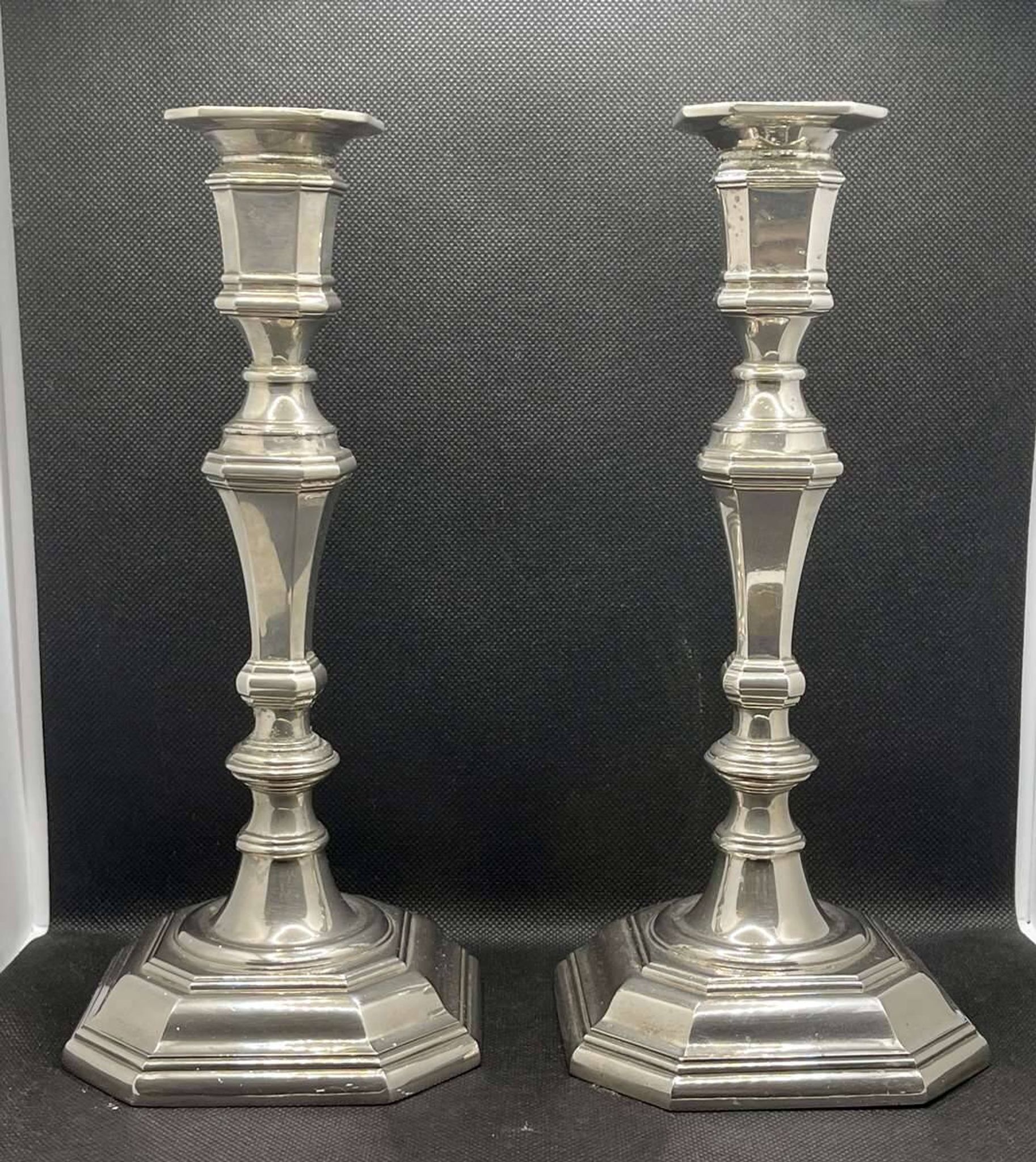 Pair of English silver-plated candlesticks from the 1950s