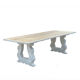 Patinated solid wood dining table, provencal castle
