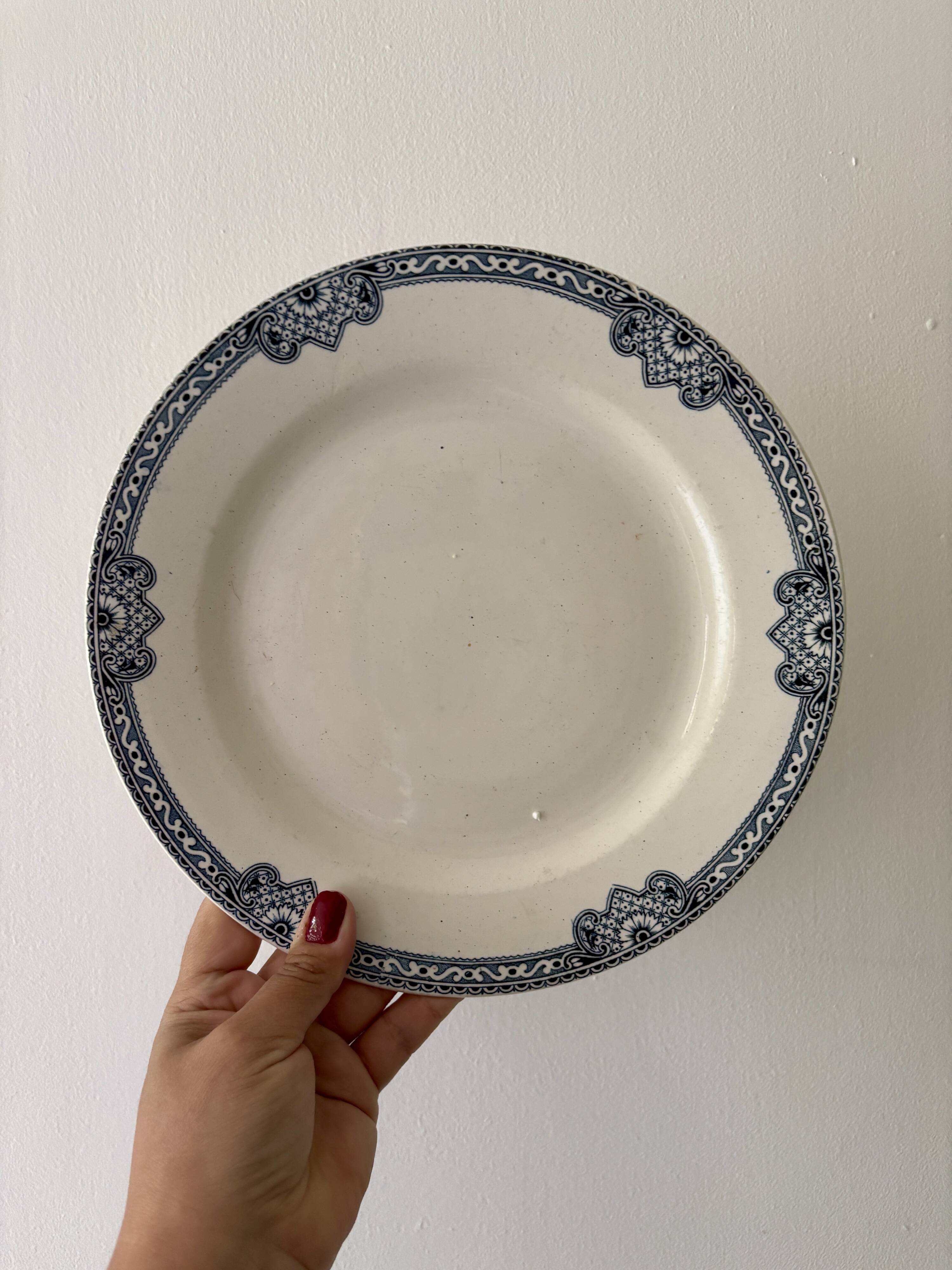 Compote dish - footed plate in ironstone model Jumièges from Salins
