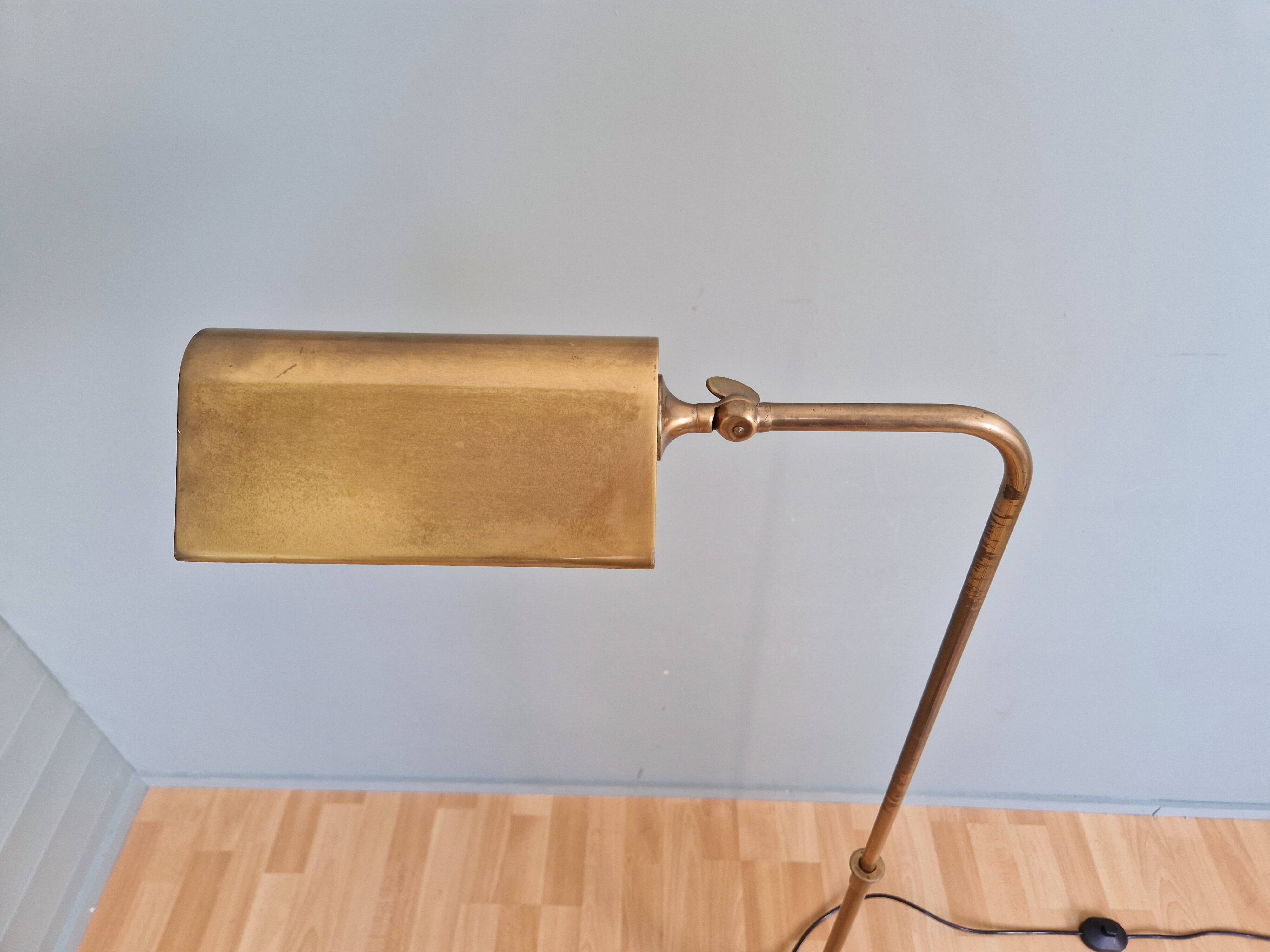 Brass floor lamp, Florian Schulz, Reiminterline, 1970