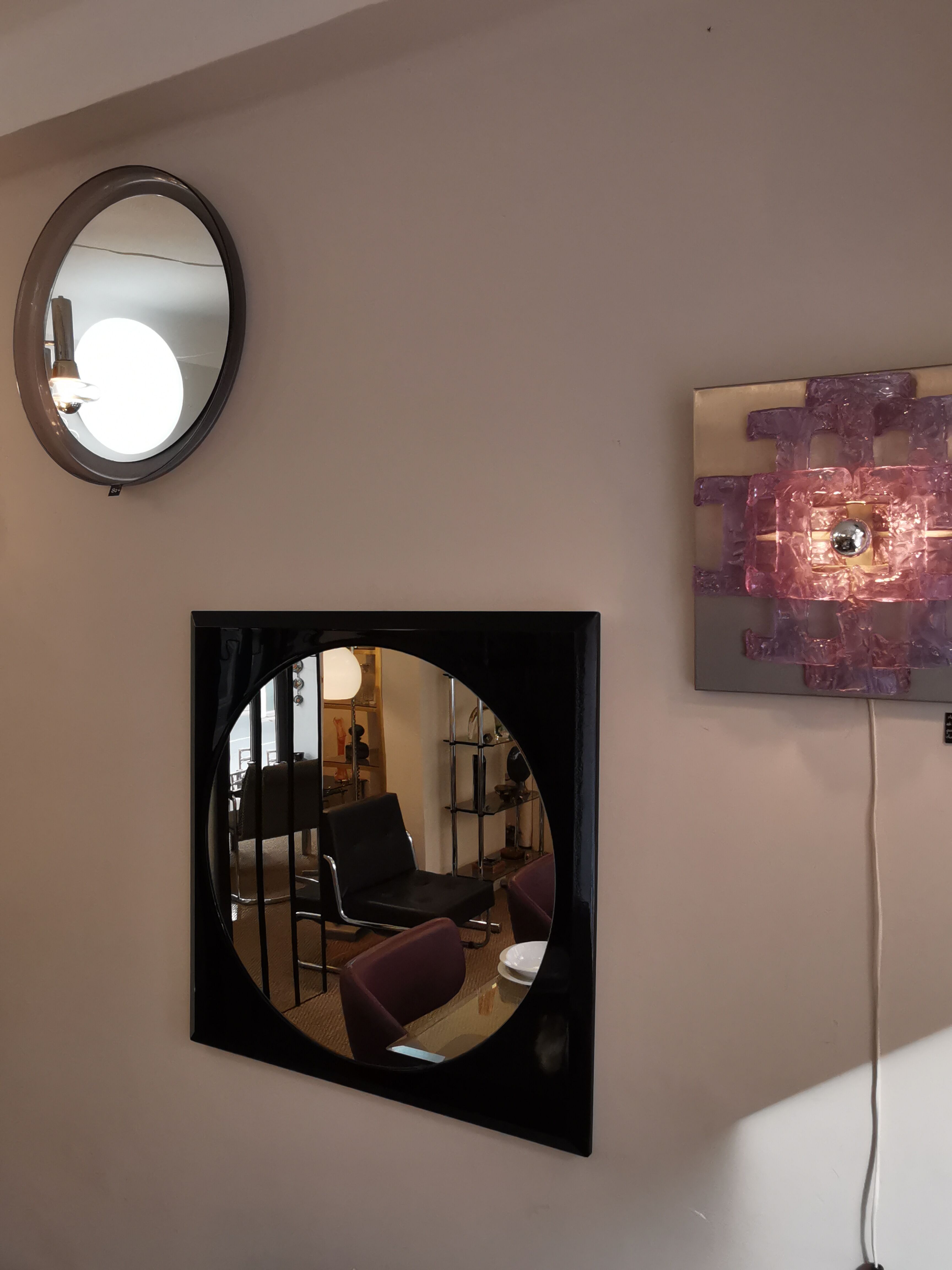 Italian design mirror XL vintage 80s