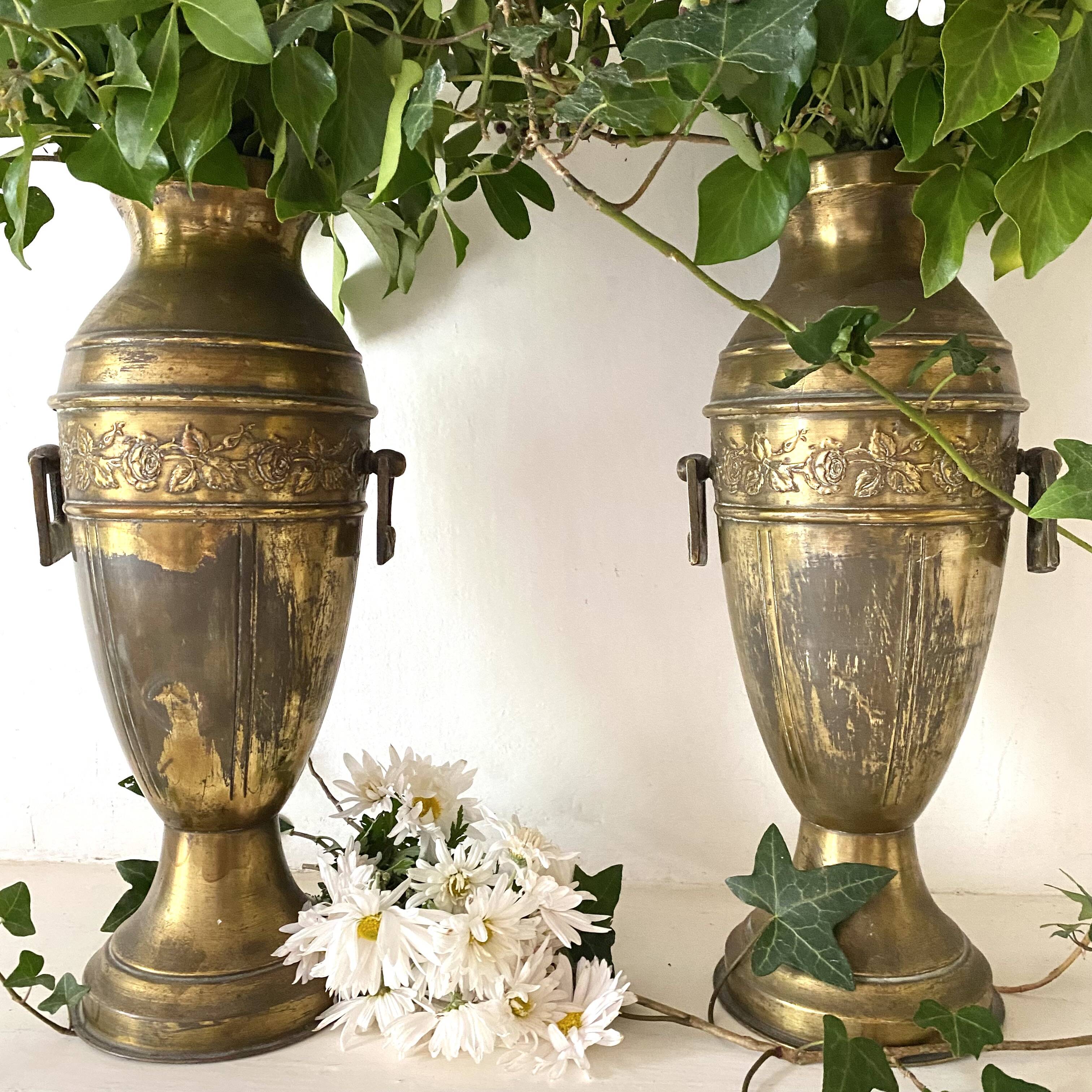 Pair of antique baluster vases