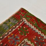 5x11 Kilim Red & Blue Geometric Vintage Rug, 168x342Cm
