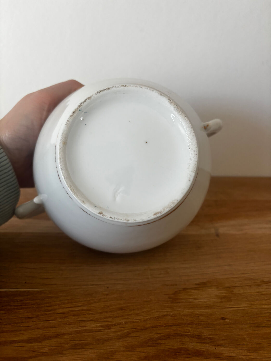 Beautiful vintage porcelain sugar bowl with a floral pattern.