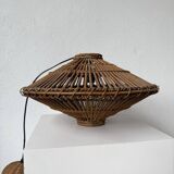 60s Ufo pendant light in Italian wicker