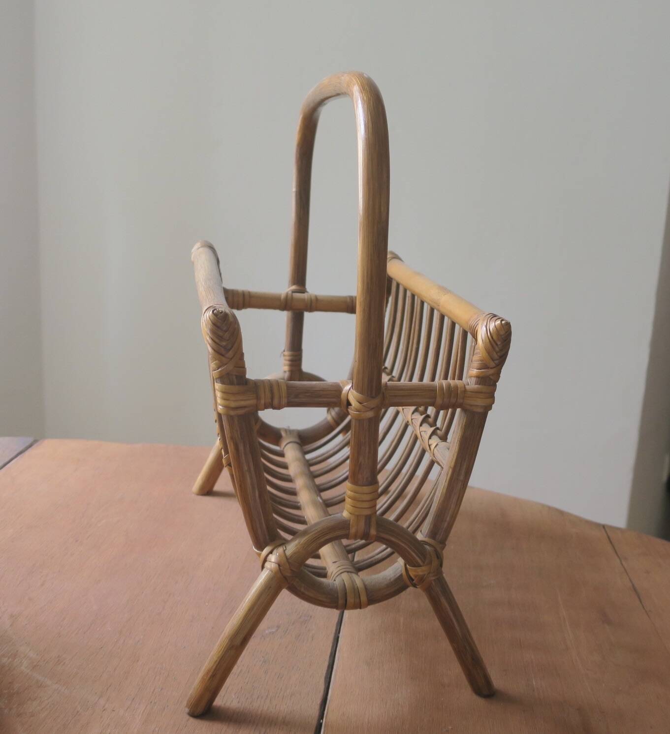 Mid century bamboo magazine rack, 1960s
