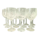 Set of 12 cut crystal wine glasses