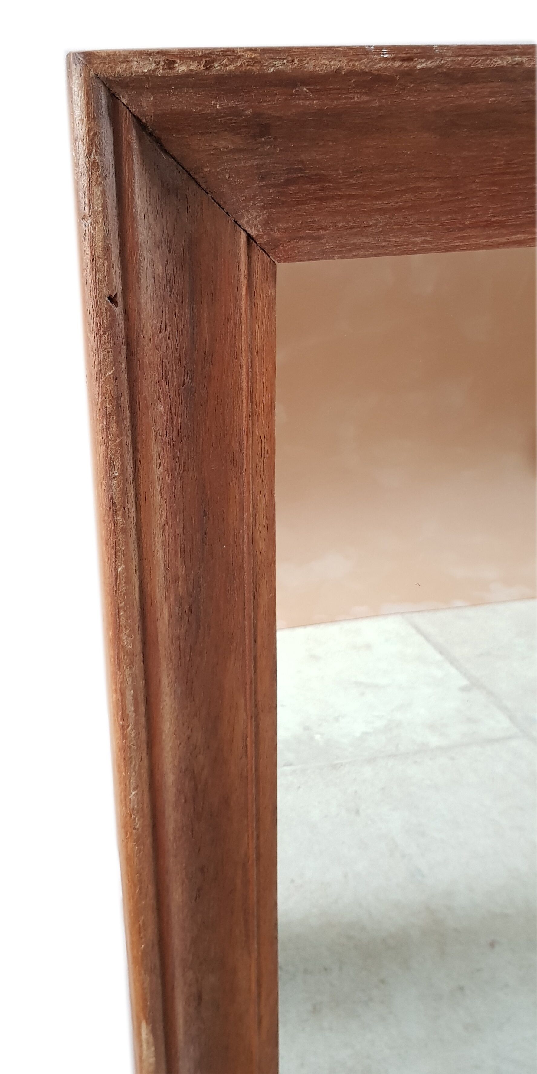Old mirror with teak frame - 116x91cm
