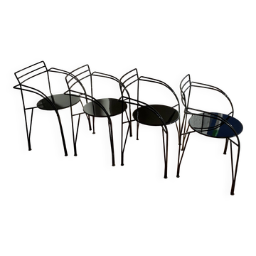 Pascal Mourgue Lune D Argent ensemble de quatre chaises