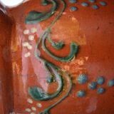 19 th Century French Glazed Terracotta Pitcher Alsace