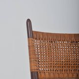 Chaise en teck et rotin, années 60