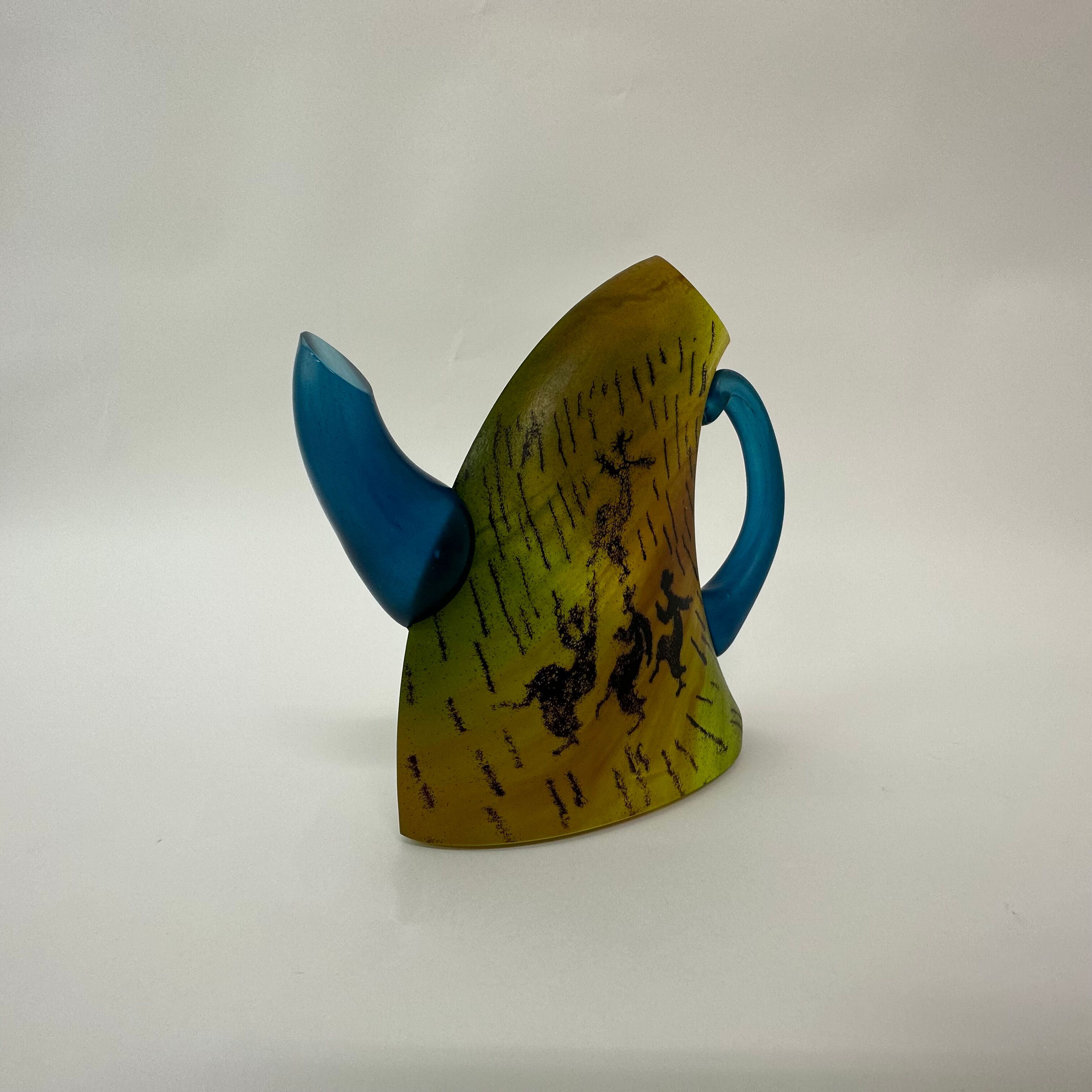 Kjell Engman for Kosta Boda Sweden Tea pot and mug Art glass , 1980's