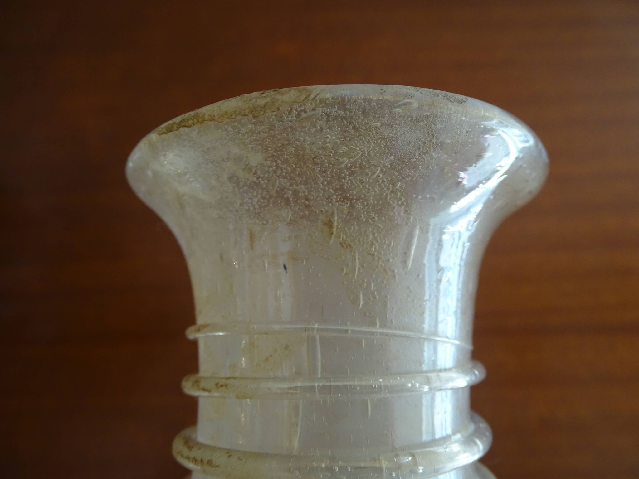 Vase with handle Scavo Seguso Vetri d'Arte iridescent glass Murano 1950