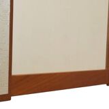Teak spiegel met zilverkleurige accenten