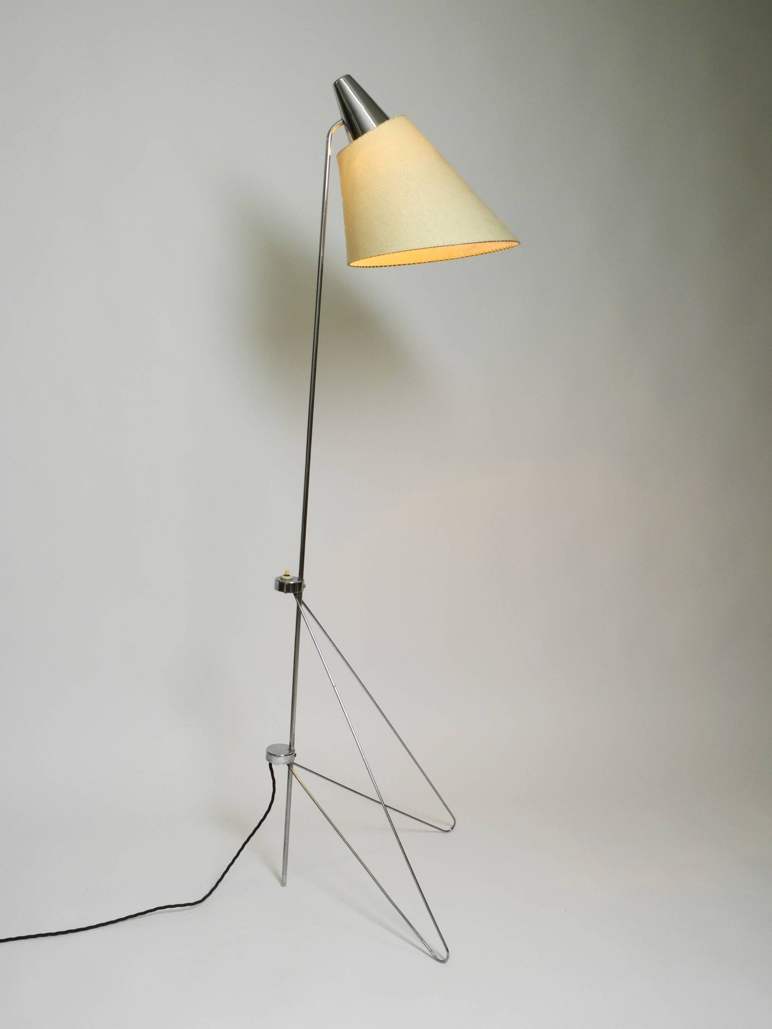 Original 1960s metal chrome floor lamp by Josef Hurka for Napako Czech