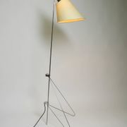 Original 1960s metal chrome floor lamp by Josef Hurka for Napako Czech