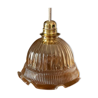 Amber glass pendant light