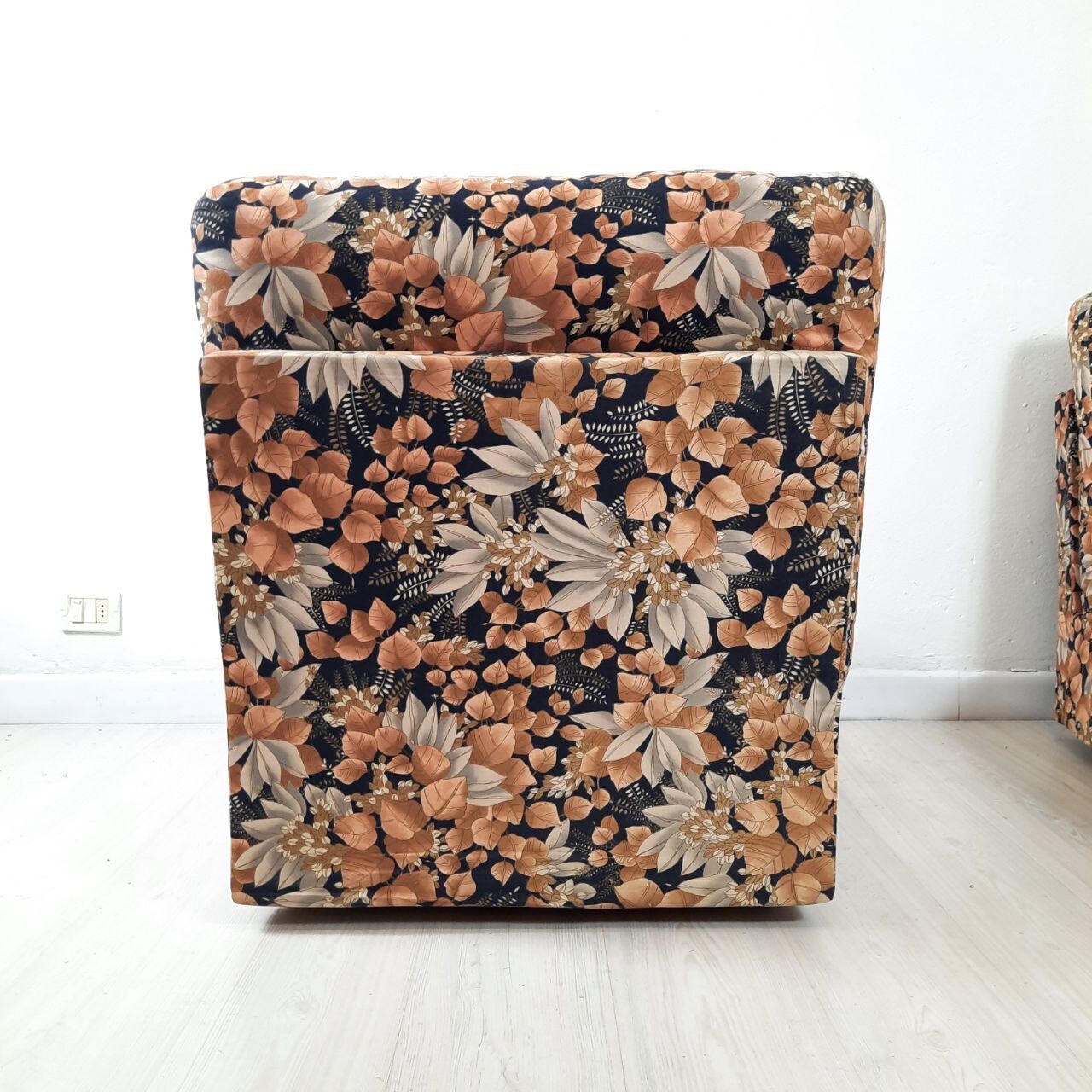 Modular sofa / Pair Armchairs - Fabric leaves - Vintage - Bonacina