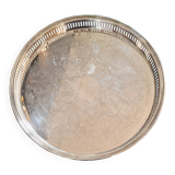 Silver-plated metal platter Christophle Fleuron France