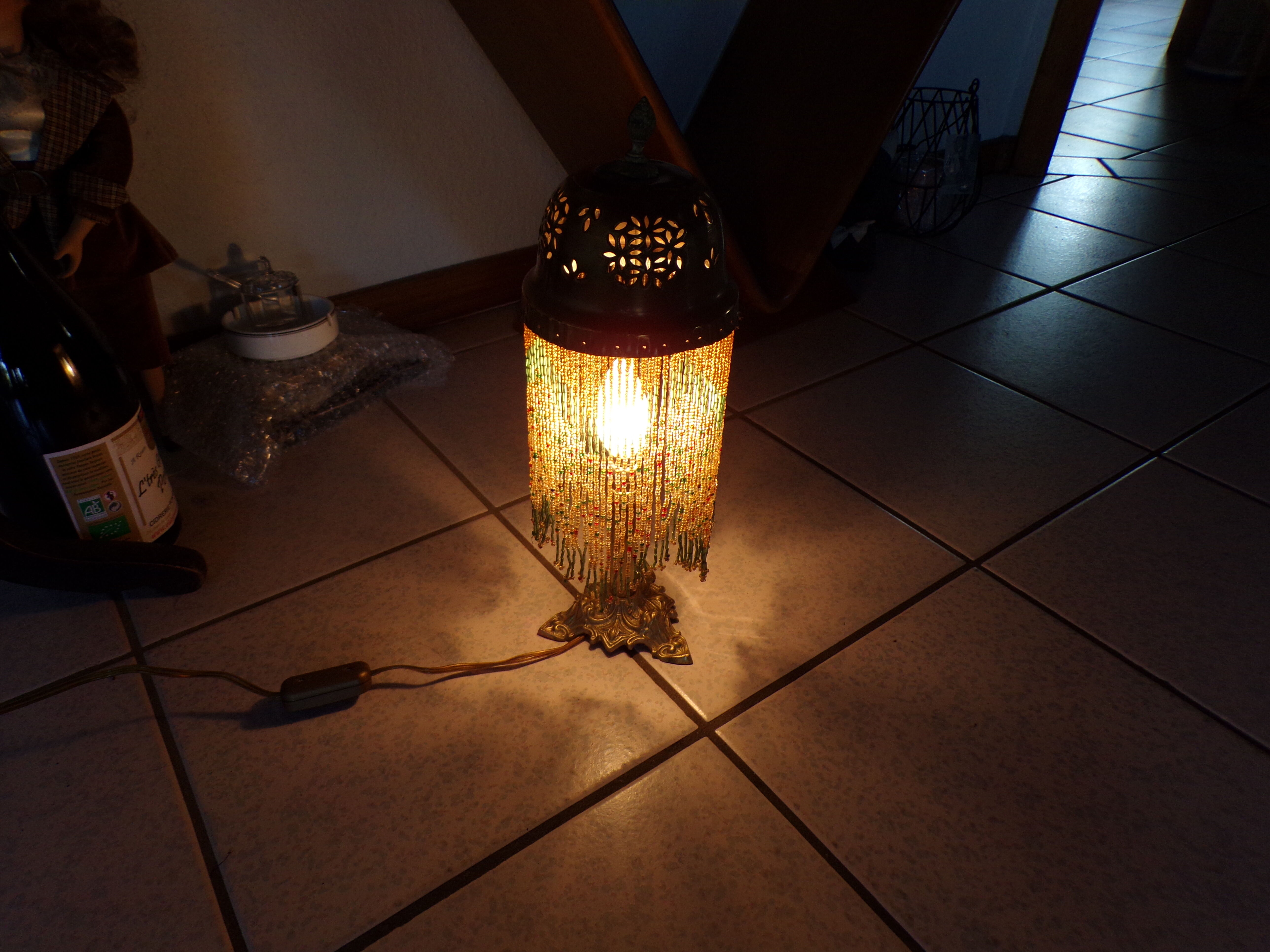 Bedside lamp bronze and brass