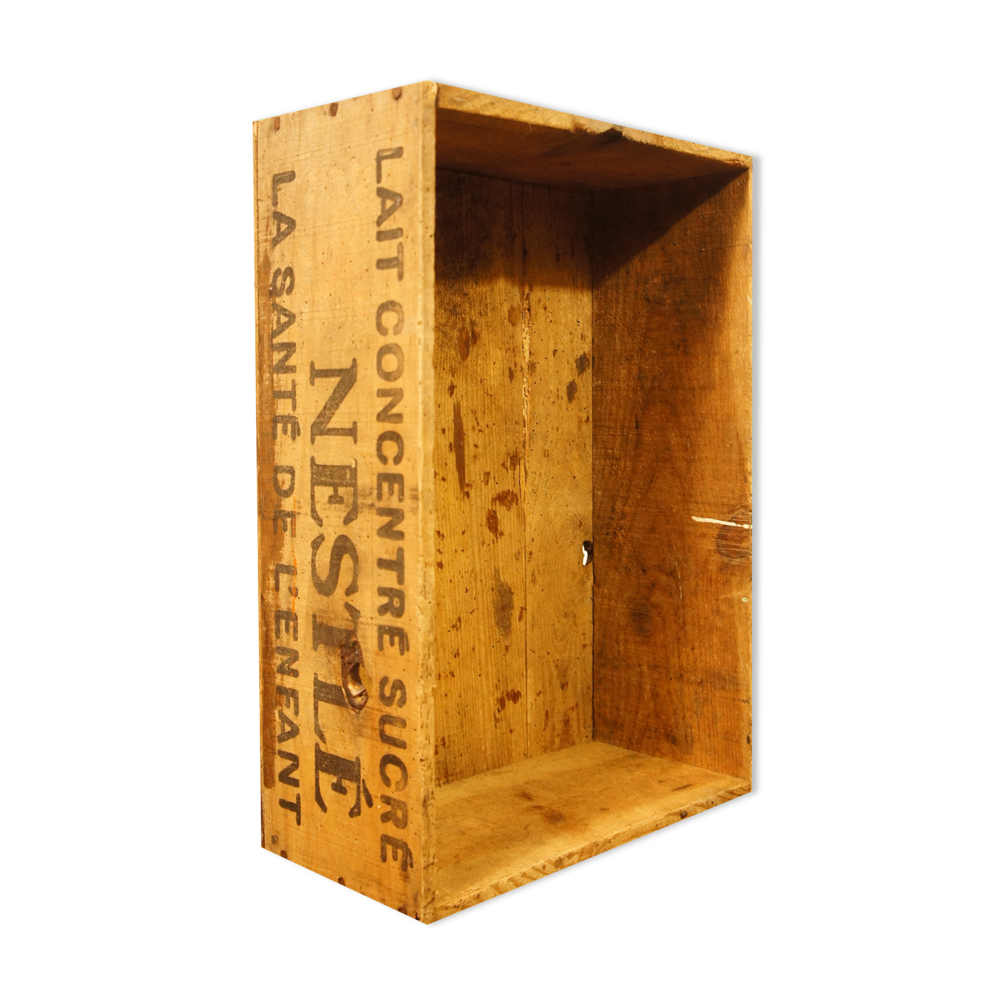 Caisse en bois ancienne Nestlé 1950