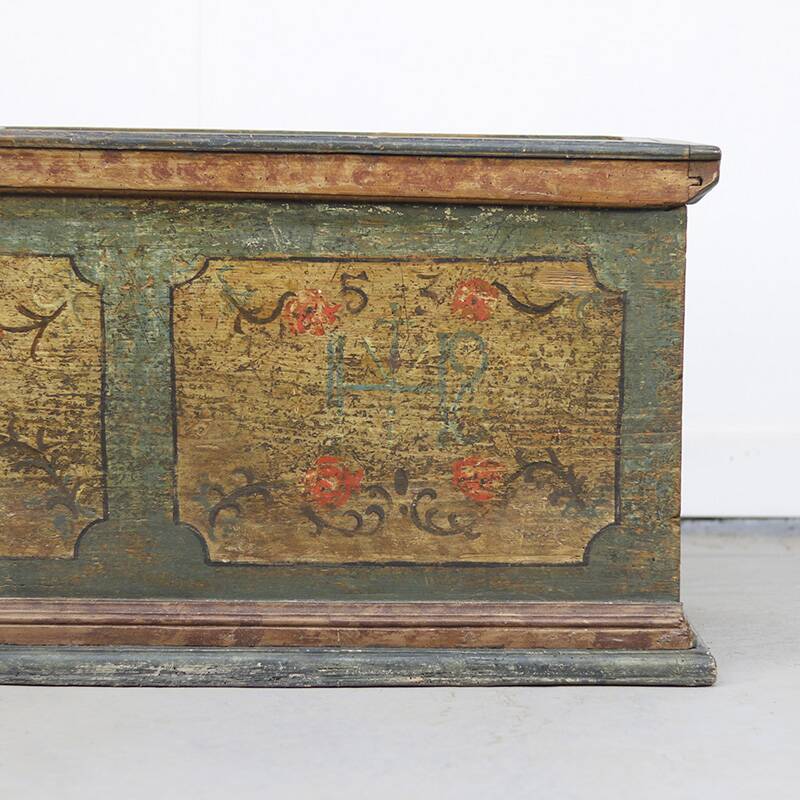Painted folk art bridal chest 1753
