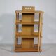 Solid cherry wood rolling shelf, unique piece, 1970s