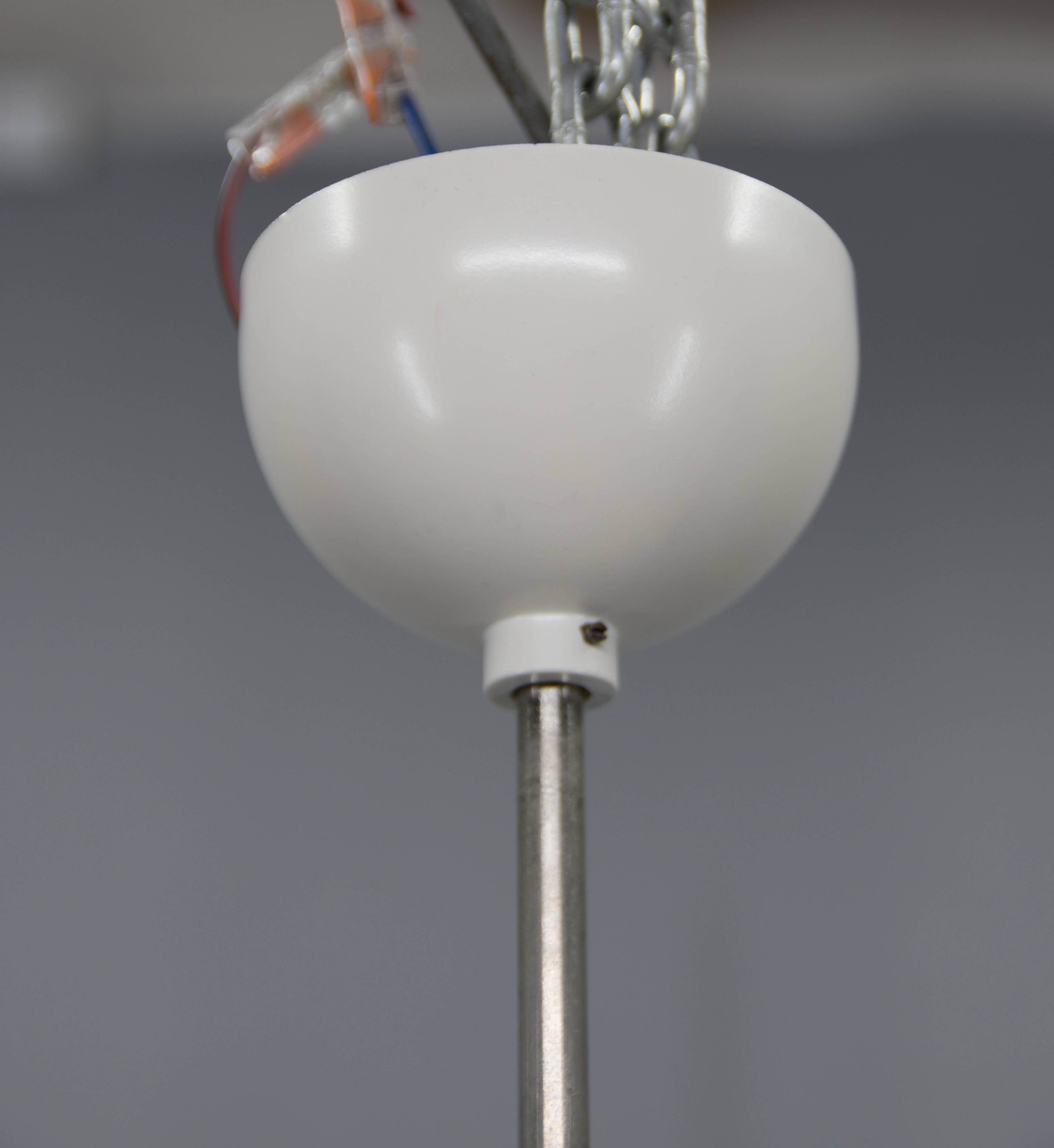 1940s Opaline Glass Globe Pendant Light | Vintage Ceiling Lamp | Rewired