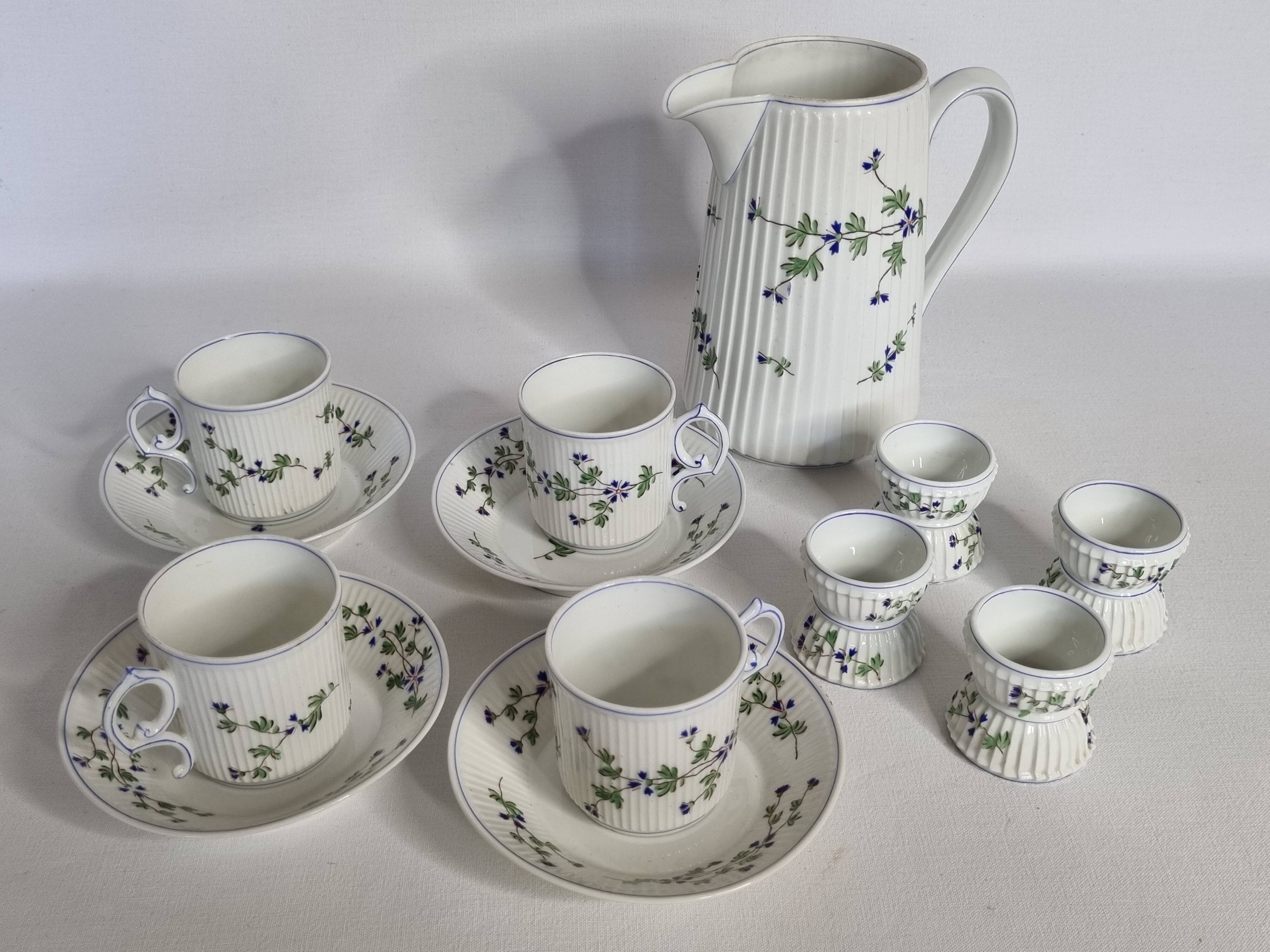 Pillivuyt & Cie breakfast service – 1900, 13 pieces, floral model
