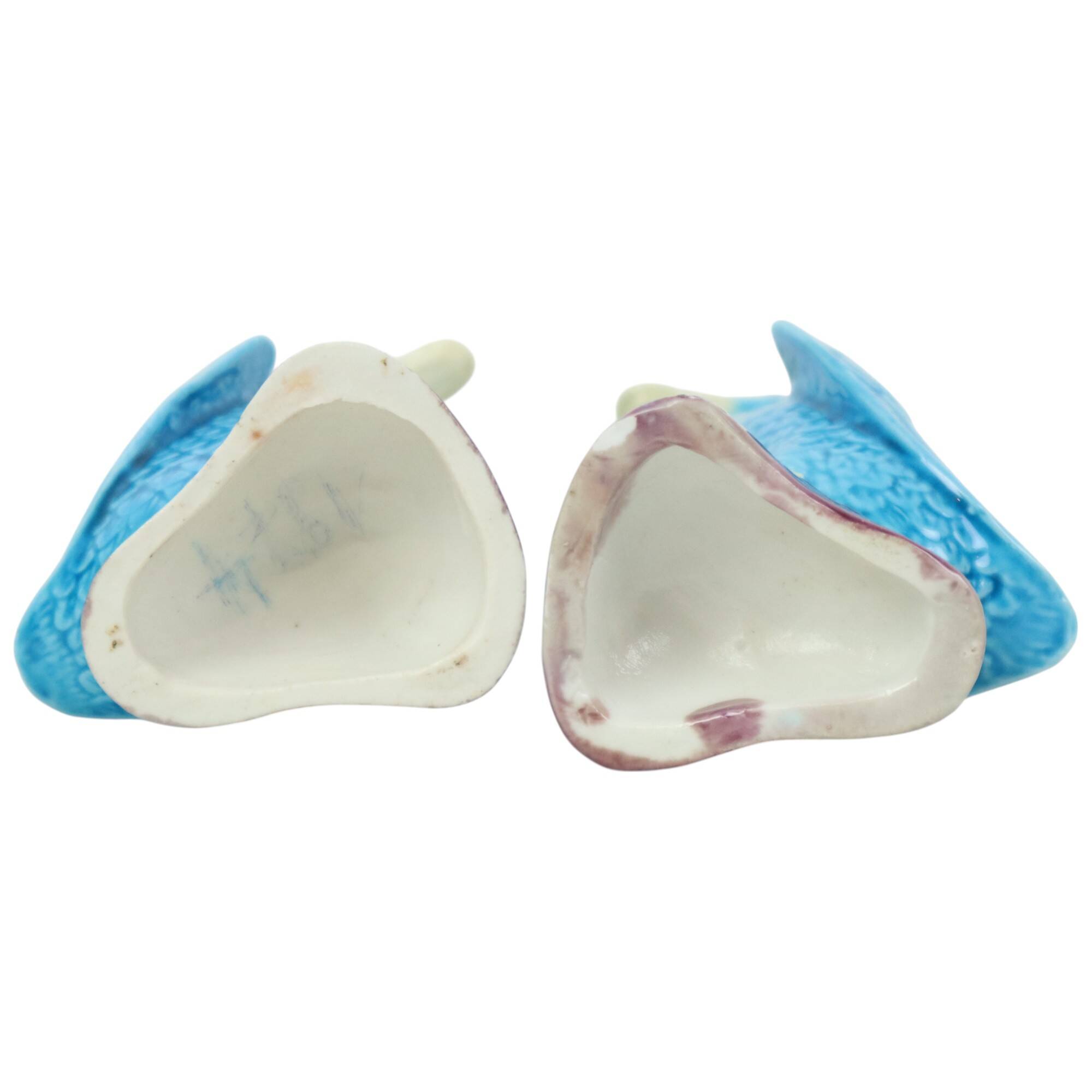 Vintage Duck Figurine Figure Couple Blue Chinese Porcelain 12cm