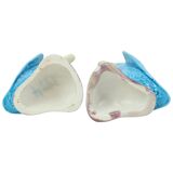 Vintage Duck Figurine Figure Couple Blue Chinese Porcelain 12cm