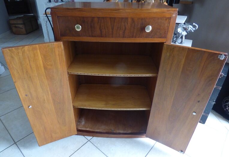 ART DECO sideboard curved walnut veneer around 1930 – Totally restored