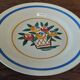 Pair of flat earthenware plates, ironstone, FD, Aunis decor