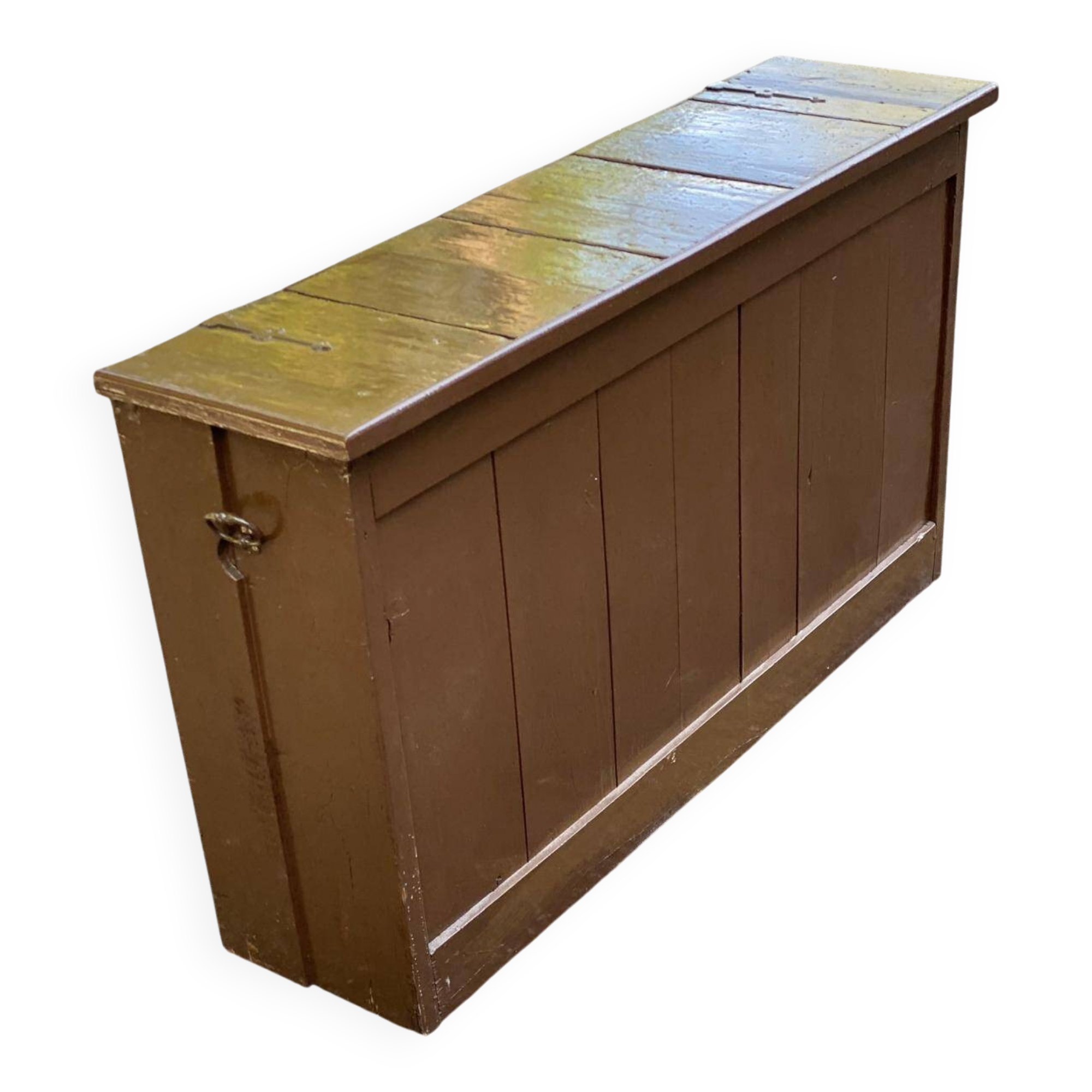 Vintage wooden farmhouse trunk 117x31x68cm