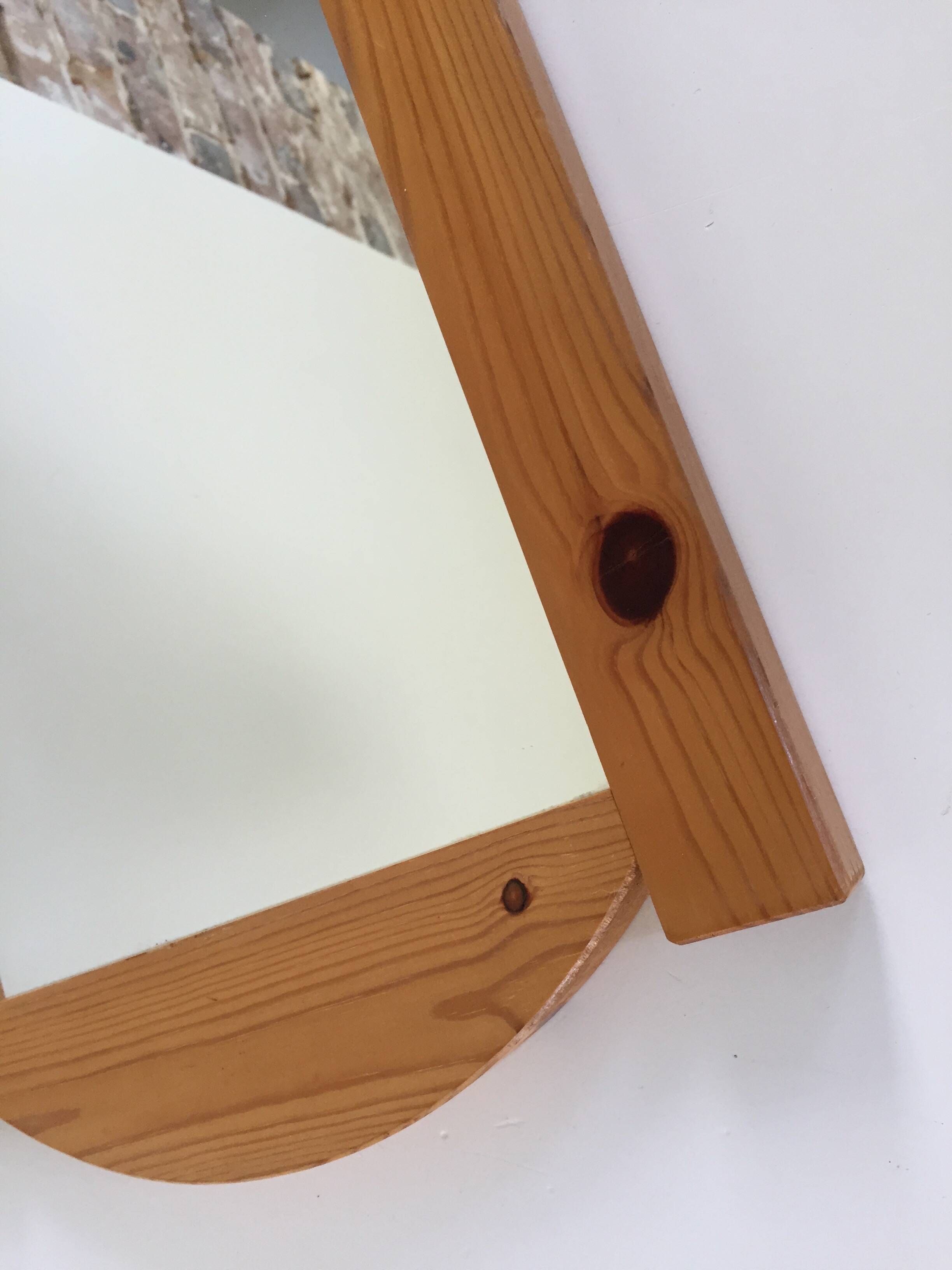Miroir mural pin massif vintage