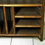 70s rattan hi-fi cabinet