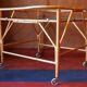 Bamboo and frosted glass fine serving trolley, 1950s-60s