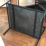 Set of 2 metal and brown leather armchairs Julie Prisca