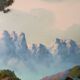 Oil painting on faesite from the 50s signed roos mountain landscape