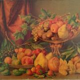 Chromolithograph Still Life Fruits Signed G. Falchetti