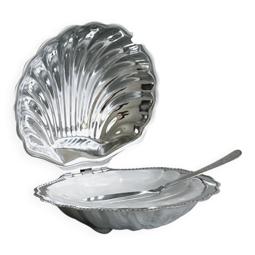 beurrier en inox en forme de coquillage
