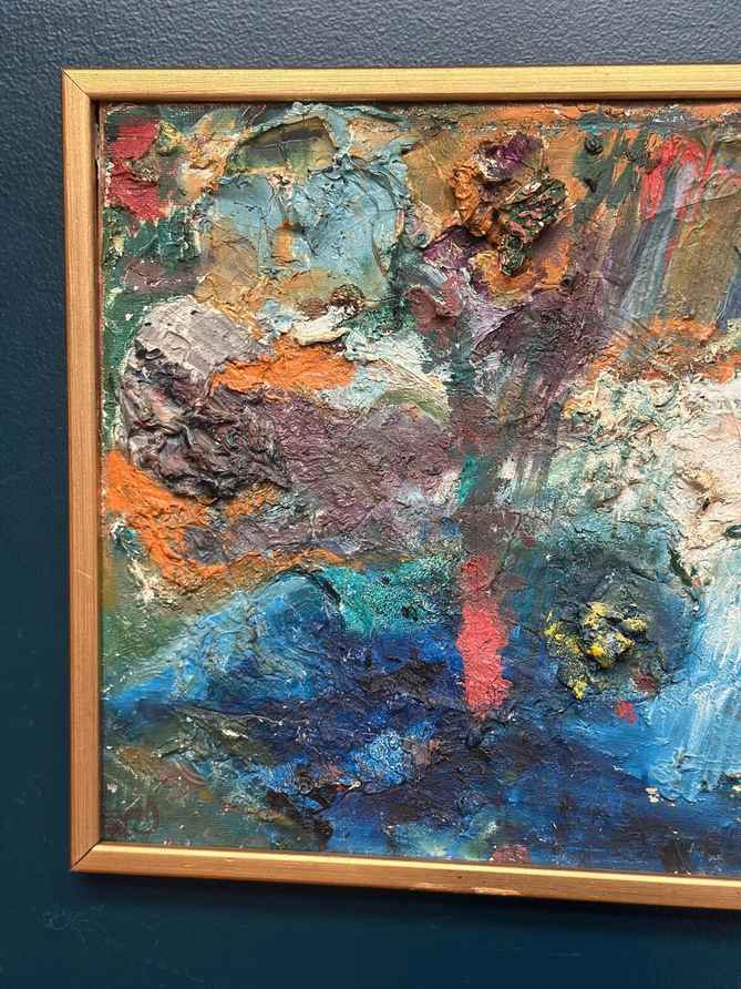 Original Swedish Oil on Panel – “Abstract Composition” by Ulf Eriksson