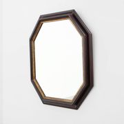 Miroir mural octogonal en bronze par Deknudt, Belgique, 20e siècle