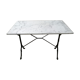 1900 bistro table in carrara marble and cast iron footing